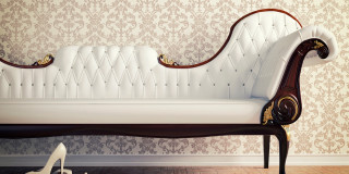 White couch shoes damask artnouveau - a wooden floor in front free wallpaper for desktop