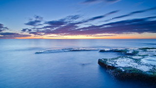 Sunset ocean rocks foreground saturated - rock free wallpaper for desktop