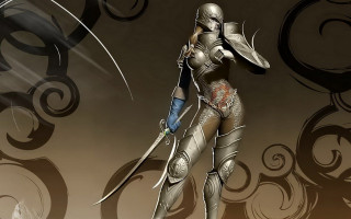 Futuristic woman sword shield stylized - a sword and shield free wallpaper
