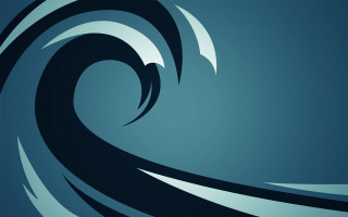 Blue black wave white border - wave free wallpaper