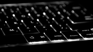 Keyboard closeup black background white - white letter free wallpaper