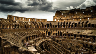 Neoclassical building castle city bridge - a few person free wallpaper