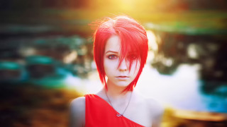 Gothic redhair portrait necklace bokeh - anka zhuravleva free wallpaper