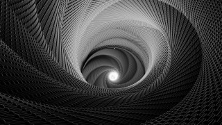 Black white spiral light tunnel - op art free wallpaper