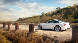 White sports car dirt road 2 - ahmed yacoubi free wallpaper for desktop