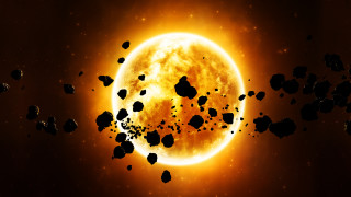 Sun rocks red circle moon - a red circle free wallpaper