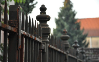 Fence metal posts house trees - berlin secession free wallpaper for desktop