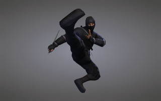 Masked suit knife gun action - action pose free wallpaper