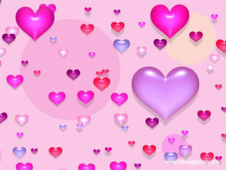 Pink background hearts circle of - different color free wallpaper