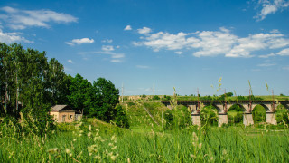 Bridge river building trees sky - betye saar free wallpaper