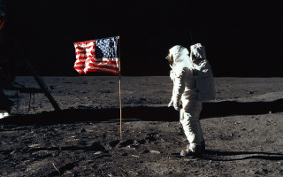 Astronaut moon flag space art - the moon next free wallpaper