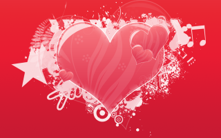 Heart scissors red background music - music note free wallpaper