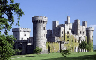 Castle gothic park trees sky - medieval free wallpaper
