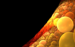 Balloons fractals mandelbrot raytraced orange - a black backdrop free wallpaper