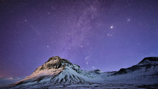 Mountain starry sky night aurora 4 - a few star above free wallpaper