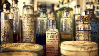 Vintage bottles jars microscopic neoplasticism - vintage free wallpaper