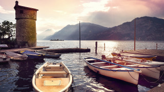 Boats tower building clock landscape - evgeny lushpin free wallpaper