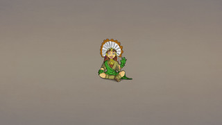 Woman hat green dress cave - character art free wallpaper