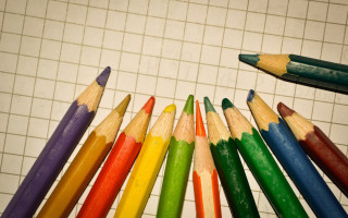 Colored pencils tile wall honeycomb - a childs drawing free wallpaper