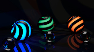 Glowing balls holography raytracing beeple - ball free wallpaper