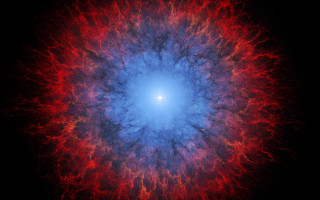 Blue red eyeball nebula moon - nebula free wallpaper