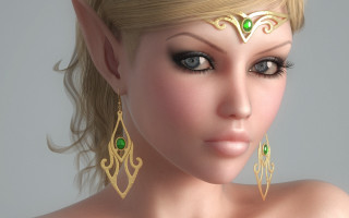 Woman greeneye goldjewelry fantasyart digitalrealistic - gold jewelry free wallpaper
