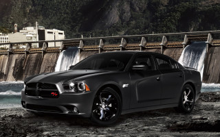 Dodge charger dam waterfall night - matte finish free wallpaper