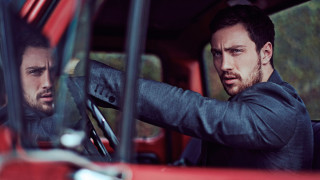 Man redtruck blackjacket blurry photorealistic - a red truck free wallpaper for desktop