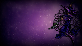 Purple background woman sword fan - back free wallpaper for desktop