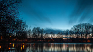 Lake trees clouds night longexposure - long exposure free wallpaper for desktop