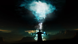 Man field sky smoke head - arcane free wallpaper
