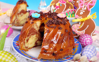 Bundt cake chocolate frosting plate 2 - a fork and knife next free wallpaper