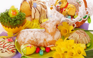 Deer flower cookies basket eggs - egg free wallpaper