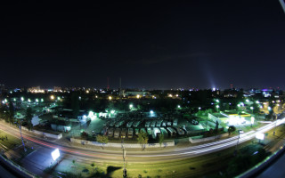 City night urban view bridge - ultra wide angle free wallpaper