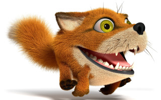 Cartoon running grin furry 3d 2 - his face and mouth free wallpaper
