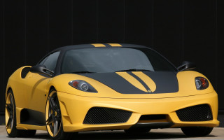 Yellow sports car black stripes 2 - a black door free wallpaper