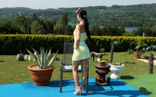 Woman garden blue rug potted - anna haifisch free wallpaper