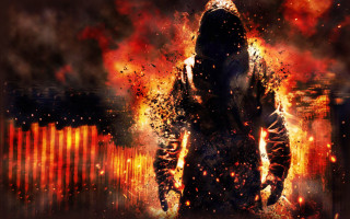 Fire street battle autumn embers - explosion free wallpaper for desktop