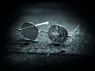 Glasses broken glass red substance - david annand free wallpaper
