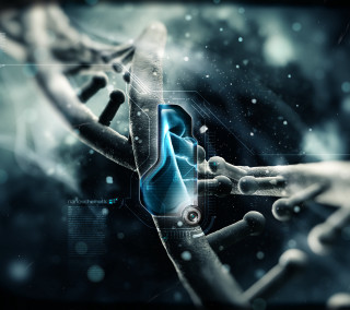 Hand touching double strand biopunk - biopunk free wallpaper for tablet