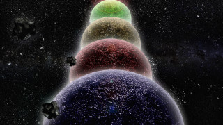 Space blackhole planets stars fantasy - a group of planets free wallpaper