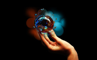 Hand glass liquid magic realism - a hand holding free wallpaper