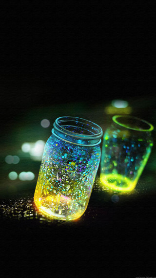 Two jars colored lights table - the other free wallpaper for mobile