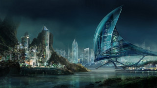 Futuristic city architecture solarpunk afrofuturism - solarpunk free wallpaper