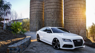 White car silo sky 3D - a white car free wallpaper