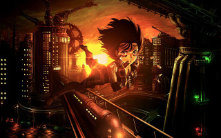 Boy city night cyberpunk skyline - a boy free wallpaper