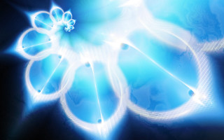 Blue flower hologram energy glow - swirl free wallpaper