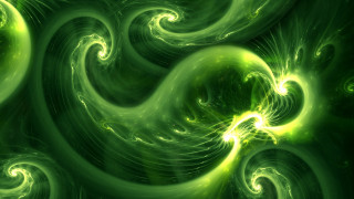 Green swirly abstract space glowing - an abstract painting free wallpaper for desktop