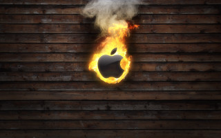 Fire apple wall smoke 3d - center piece free wallpaper
