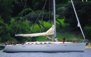 Sailboat water trees hill digital - a sailboat free wallpaper